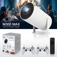 Projecteur HD portable pour la maison, mini projecteur 1080P, manette de jeu, projecteur 4K avec système d'exploitation Android 11, processeur quadricœur pour les familles