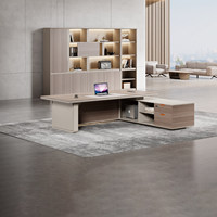 Conjunto de Escritorio y Silla Ejecutiva Premium Minimalista Moderno, Muebles de Oficina para Jefe, Supervisor y Gerente