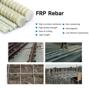 High Quality <strong>Fiberglass</strong> <strong>Rebar</strong> 8mm-40mm <strong>Fiberglass</strong> Corrugated <strong>Rods</strong> Light Weight FRP <strong>Rebar</strong> Construction Welding GFRP Bars - Product Image 2