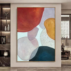 Arte originale moderna fatta a mano 3D pittura a olio astratta trama geometrica tela decorazione da parete stampa digitale dipinti decorativi - Product Image 3