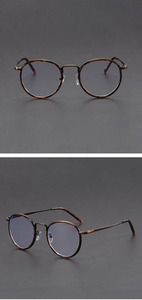 Nouvelles lunettes de vue coréennes en métal de <span class=keywords><strong>style</strong></span> rétro irrégulier pour femmes, design tendance, montures rondes pour myopie - Product Image 6