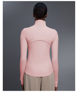 Giacca Yoga oro cerniera <span class=keywords><strong>donna</strong></span> Slim Fit a maniche lunghe antivento Yoga Fitness dimagrante giacca aderente per sport all'aria aperta - Product Image 6