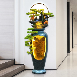 Fuente de agua con diseño de pavo real Quanfangyuan con retroiluminación eléctrica, forma irregular, para decoración de sala de estar, entrada, oficina en casa. - Product Image 3
