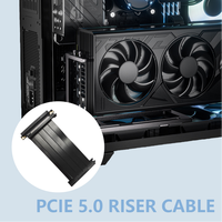 Câble Riser PCIe 5.0 X16 Ultra Fin 12V 36W pour Montage GPU Inversé, Rallonge Robuste à Ruban avec Verrouillage pour Serveur et Centre de Données