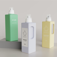 Bouteille de Luxe Personnalisée 1250ml en Plastique HDPE Blanc Bleu Gris pour Lessive Liquide avec Poignée