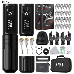 Xnet Cộng Với 2400MAh Không Dây Hình Xăm Máy Bút Đầy Đủ Kit Set Với Thêm 2.5/3.5/4.5Mm Đột Quỵ Cam 40Pcs Hỗn Hợp Hình Xăm Hộp Mực - Product Image 1