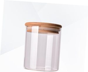 Bocaux de conservation alimentaire carrés en verre borosilicate de 4 à 24 oz avec couvercle en bois d'acacia, écologiques et sans danger pour les aliments, design à large ouverture - Product Image 3