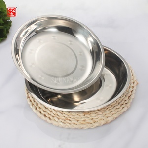 28cm Diameter Thickness Food Stainless Steel <strong>Deep</strong> Dish/ Cheap Dinner <strong>Plates</strong> - Product Image 2