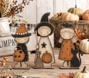 Decorazioni di Halloween Personalizzate, Simpatiche <span class=keywords><strong>Streghe</strong></span> di Halloween con Supporti, Include le <span class=keywords><strong>3</strong></span> <span class=keywords><strong>Streghe</strong></span>. Kit fai da te (NON VERNICIATO NON ASSEMBLATO). - Product Image 5