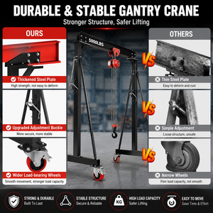 Grue <span class=keywords><strong>portique</strong></span> mobile légère en acier au carbone Vohoboo - Mini-grue <span class=keywords><strong>portique</strong></span> portable réglable en hauteur <span class=keywords><strong>de</strong></span> 1t, 2t, 3t, 5 tonnes pour levage en atelier - Product Image 4