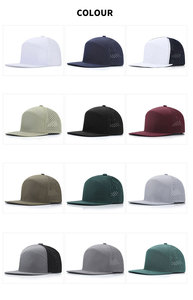 Casquette de baseball ZZB personnalisée en maille perforée au laser, séchage rapide, respirante, imperméable, à bord plat, avec corde de ventilation, image sportive - Product Image 6