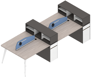 โต๊ะคอมพิวเตอร์แบบแยกส่วนปรับเปลี่ยนได้ 2-8 ที่นั่ง พร้อมแผงไม้ ดีไซน์สำหรับสำนักงานและพื้นที่ทำงานแบบคิวบิเคิล - Product Image 2