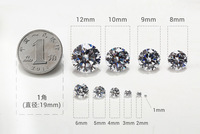 1mm ~ 12mm DIY CZ Cubic Zirconia sintética 8 corazón 8 flecha circón diamante corte redondo cuentas sueltas gema joyería piedra preciosa