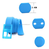 Ceinture unisexe de luxe décontractée en silicone et caoutchouc, couleur bonbon, écologique, réglable, avec boucle lisse pour jeans