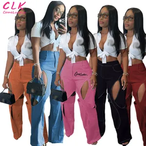 Cargo Pants Splicing Hollow-Out Design Hohe Taille Y2k Style Lose Freizeit hose Girl Fashion Wear With Loose Pants