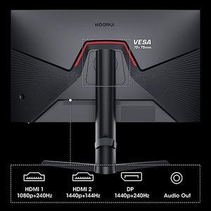 จอภาพ KOORUI- WQHD LED สำหรับคอมพิวเตอร์ ขนาด 27 นิ้ว ความละเอียด 2K 2560*1440 <span class=keywords><strong>240</strong></span> <span class=keywords><strong>Hz</strong></span> หน้าจอ LCD จอแสดงผล LCD 27 นิ้ว 2K สำหรับคอมพิวเตอร์ - Product Image 4