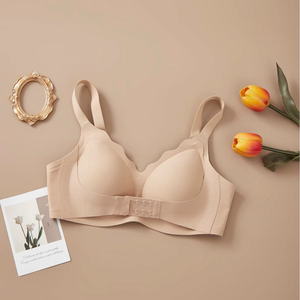 Reggiseno da donna senza cuciture con chiusura frontale, senza ferretto, con bordo smerlato, push-up, con coppe rimovibili, all'ingrosso, reggiseno a T-shirt, lingerie - Product Image 2