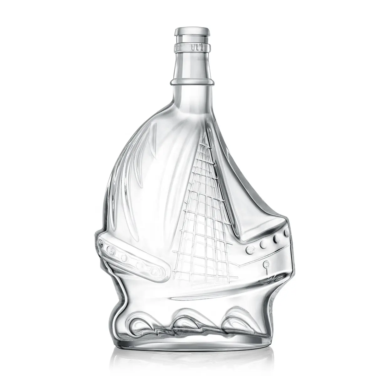 Factory Supplier Wholesale Price Unique Shape 500Ml Glass Bottle Creative Luxury Clear Whiskey Wine Vodka Bottles Glass