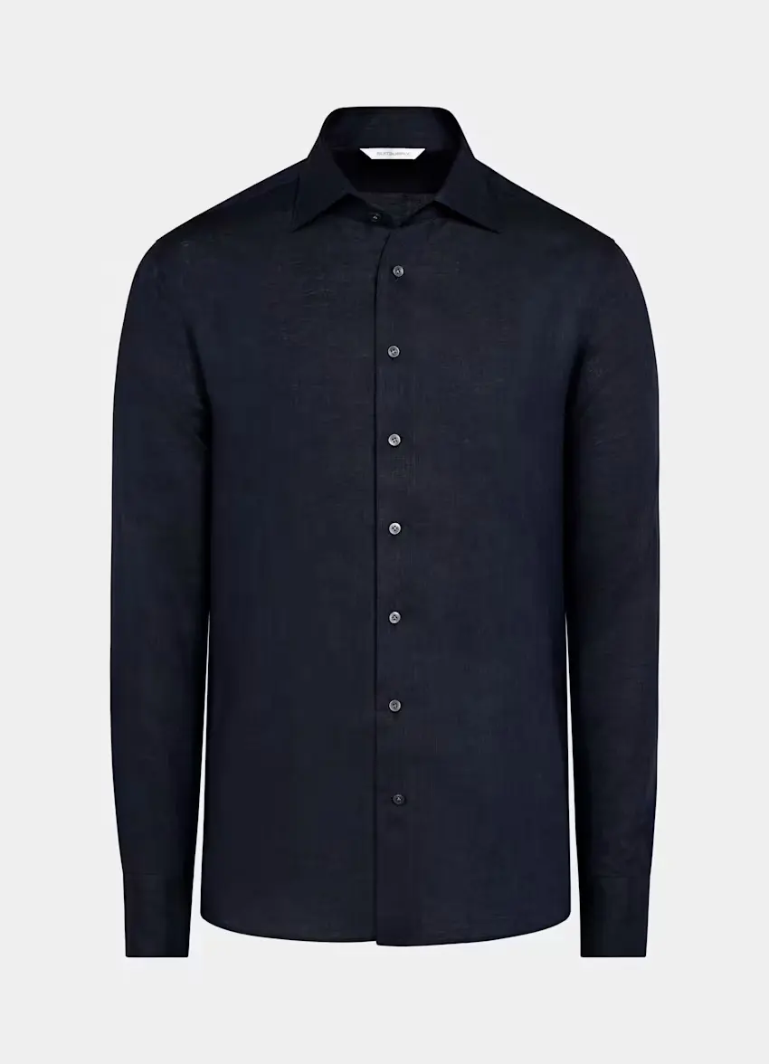 Vente en gros Cardigan ample en lin personnalisé pour hommes, chemise décontractée à manches longues à col montant de couleur unie