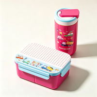Ensemble de boîtes à lunch pour enfants, boîte à bento assortie avec bouteille d'eau, récipient alimentaire anti-fuite pour la rentrée scolaire