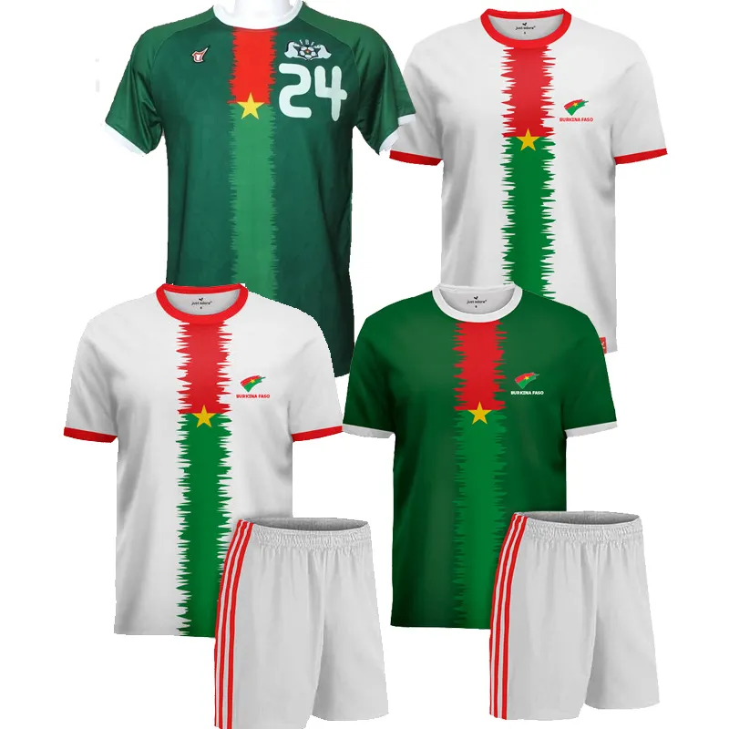 Burkina Faso Fans Jersey T-shirt Burkina Faso Extérieur Et Domicile Football Maillot Burkina Faso Joueur De Football Maillot Kit