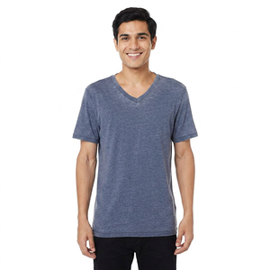 T-shirts pour hommes à col en V hautement recommandés, 100% coton, vêtements de sport décontractés, prix bas, t-shirts décontractés pour hommes à col en V - Product Image 1