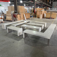 Bancs de table à manger en pierre à surface solide Corian ensemble de dessus bas longues tables de dîner de nourriture KFC