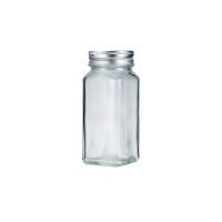Récipient de stockage en verre de cuisine carré de 4oz pot d'assaisonnement d'épices et de poivre vide avec couvercles shaker et bouchon à vis emballé dans un carton