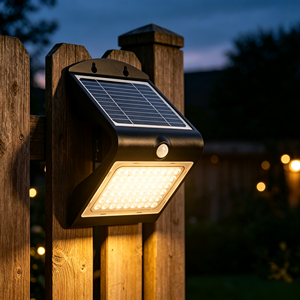Lampada Solare da Esterno con Sensore PIR, Materiale PC, IP65 Impermeabile, <span class=keywords><strong>Illuminazione</strong></span> Bilaterale, Design Minimalista <span class=keywords><strong>per</strong></span> Ville - Product Image 1