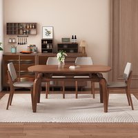 Table rectangulaire extensible en bois massif pour 4 à 6 personnes, idéale pour la salle à manger à domicile, les restaurants, les hôtels et les appartements