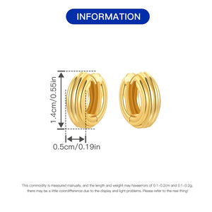 Pendientes Minimalistas de Latón con Múltiples Filas de Tubos Redondos, Joyería Sencilla para el Día a Día para Mujer - Product Image 5