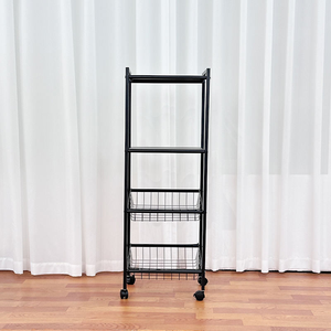 Étagères de rangement métalliques de haute qualité à 4 niveaux, étagères de rangement pour entrepôt, étagères amovibles avec roulettes pour une utilisation en cuisine - Product Image 5