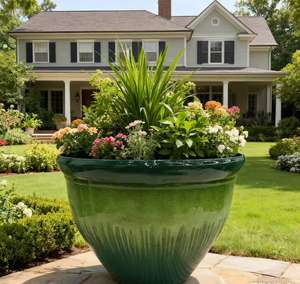 Оптовые глянцевые текстурированные кашпо под керамику, 20 дюймов, с дренажным отверстием, для дома и сада, для использования в помещении и на улице - Product Image 4