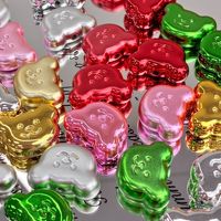 Perles en forme de tête d'ours de Noël en acrylique électroplaqué 20 mm – Lot en vrac et perles en vrac en gros pour la fabrication de bijoux DIY et les fournitures d'artisanat
