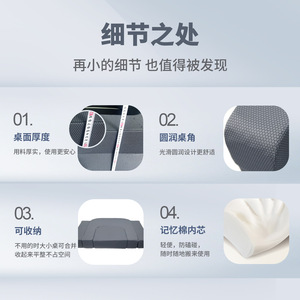 หมอนรองหลังเมมโมรี่โฟมสีเทาเข้มรูปทรงสี่เหลี่ยมผืนผ้าสำหรับอ่านหนังสือและรองรับการพักผ่อนบนเตียงพร้อมดีไซน์กันลื่น - Product Image 3