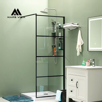 Porte de douche chromée sans cadre souple OEM pour petite baignoire arquée Mars Villa, 44-48 pouces, fabrication de portes de douche