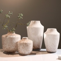 Vase décoratif hydroponique simple et frais, rose clair moucheté, petit, soufflé et poli, accessoire de décoration créative pour la maison