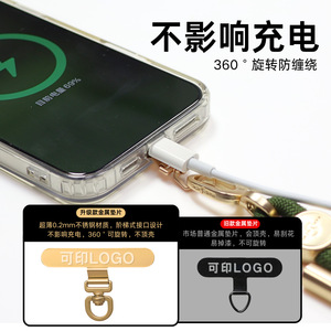WANLISHENG Phone <b>Lanyard</b> <b>Polyester</b> Braided Adjustable Crossbody Durable Mobile Phone Strap Color Blocking Design - Product Image 5