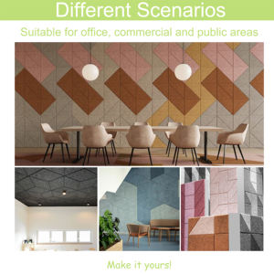 Panneau <span class=keywords><strong>acoustique</strong></span> moderne en laine de bois Qinsound ignifuge et insonorisant pour plafonds et murs - Product Image 4