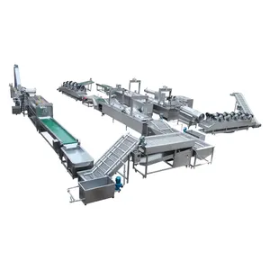 Whole automatic frozen french fries production line from washing peeling to packing machine to make potato chips price on sale