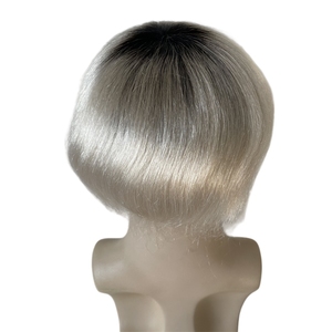Sistemas <span class=keywords><strong>de</strong></span> Cabello Humano Virgen Indio Tono Ombre <span class=keywords><strong>Color</strong></span> T1B60ry <span class=keywords><strong>Rubio</strong></span> Platino AUS Toupee 8x10 con Unidad <span class=keywords><strong>de</strong></span> Encaje y PU para Hombres Blancos - Product Image 2