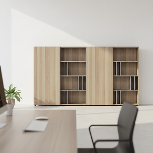 Zeitgenössisches Holzverkleidungs-Design Luxuriöser Verstellbarer Aktenschrank und Büro-Aufbewahrungssystem mit Modernen Ablösungen - Product Image 5