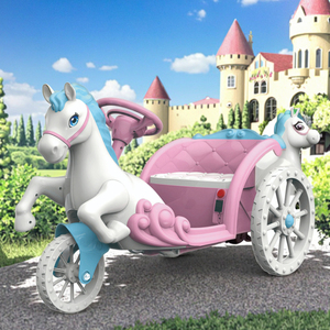 Cuentos de hadas de alta calidad, juguete para niños, 6V, triciclo para niños, paseo en coche, carruaje eléctrico tirado por caballos para niñas - Product Image 1