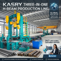 Línea de Producción de Vigas en H 3 en 1 KASRY con Torno para la Fabricación Automatizada de Estructuras de Acero