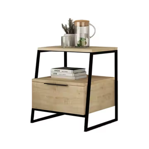 โต๊ะกาแฟทำจากไม้สี่เหลี่ยมสำหรับห้องนอนเฟอร์นิเจอร์กรอบโลหะแบบตั้งตอนกลางคืนทันสมัย - Product Image 5