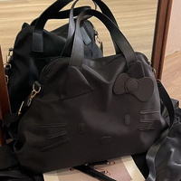 Grosir tas Travel singkat kartun Kawaii Sanrioed Black Kitty lucu tas penyimpanan kapasitas besar tas Makeup Gym imut untuk wanita