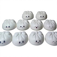 Squishies Arc-en-ciel en forme de Boulette, Pâton de pain vapeur Baozi scintillant, Boîte mystère, Boule colorée, Jouet sensoriel Fidget, Anti-stress alimentaire en mousse PU