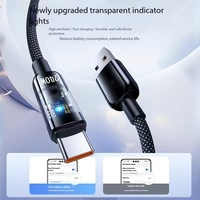 Kabel Pengisian Cepat 240W QC 3.0 USB Type C 6A Sudut Kanan 2m untuk Ponsel dan Power Bank, Kabel Data Charger LED