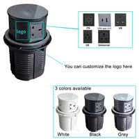 Prise de courant encastrable en aluminium pour table de cuisine, 3 prises, avec protection IP44 et chargeur sans fil SDK