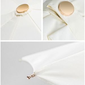 <span class=keywords><strong>Parapluie</strong></span> manuel pliable en 3 sections de qualité supérieure avec poignée en forme de rose, design personnalisé, protection solaire et pluie - Product Image 4